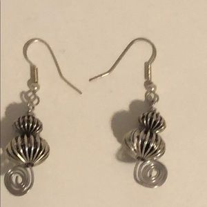 Dangly black and  silver earrings
